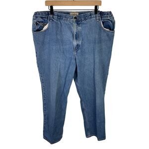 L.L.Bean Mens Comfort Waist Jeans Size 44x32 Blue Denim 100% Cotton